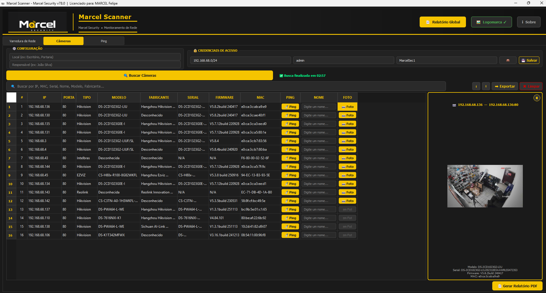 Resultado de Câmeras